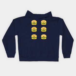 burger with cute face expression Kids Hoodie
